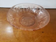 Vintage FEDERAL Glass Pink Depression ROSE Pattern Serving Bowl picture