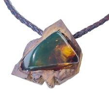Mexican Amber Pendant with Palo Santo Leather Cord - Artisan Handmade, Amazing picture