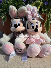 2024 Disney Parks Mickey & Minnie Mouse Plush Easter Bunny 19'' Set of 2 NWT picture