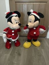 Disney Mickey & Minnie Christmas Holiday Porch Door Greeters Set Plush Gemmy picture