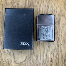 Zippo 1992 Camel Joe Motorcycle Tombstone Midnight Chrome Unfired New W/ Box picture