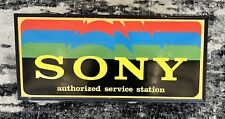RARE Vintage SONY AUTHORIZED SERVICE STATION - WORKING LIGHTED SIGN 12” X 27” picture