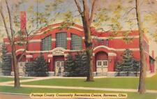 RAVENNA, OH Ohio  PORTAGE COUNTY COMMUNITY CENTRE   c1940's Linen Postcard picture