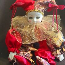 Vintage Porcelain Sitting Fauchings/Mardi Gras Doll picture