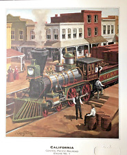 Vintage  CALIFORNIA Central Pacific Railroad Engine No. 1   8x10 Art Print picture