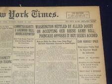 1922 MARCH 14 NEW YORK TIMES - WASHINGTON NETTLE BY ALLIES ON RHINE - NT 8315 picture