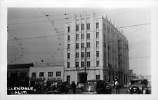 Postcard 1940s California Glendale Bank of America autos Street Scene CA24-3925 picture