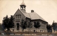 Postcard RPPC Michigan MI Sturgis Ward School Parham Real Photo picture