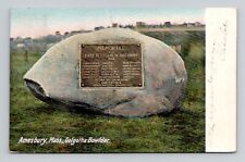 Postcard Golgotha Memorial Boulder Amesbury Massachusetts MA, Antique F6 picture