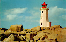 Vtg Peggy's Point Lighthouse Nova Scotia Canada Postcard picture