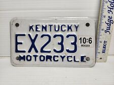 Vintage Kentucky Motorcycle License Plate EX233 picture