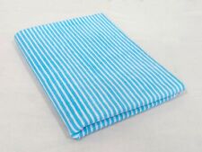 5 Yards Hand Block Striped Printed Cotton Voile Fabric White Blue Striped Fabric picture