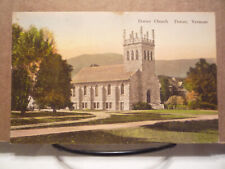 c1920s HAND COLORED Vermont Postcard ~ Dorset Church picture