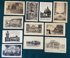 11 Antique Postcard Engravings Germany Prague France Vienna Architecture Etching picture