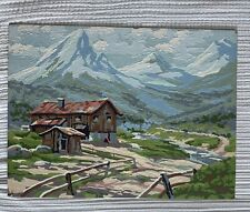 Vintage Paint By Numbers Mountain House Landscape picture
