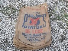 Vintage Paul D Jones Potatoes De Luxe Hollandale MINN $35.00 each sack picture