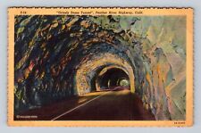 Feather River Highway CA-California, Grizzly Dome Tunnel, Vintage Postcard picture
