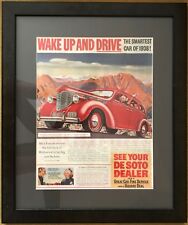1938 Vintage Automobile Ad Desoto Actress Alice Faye Driving Beautiful Framed picture