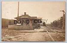 Postcard TX RPPC Rare Crosby Train Depot Railroad Train Chicago Northwestern B6 picture