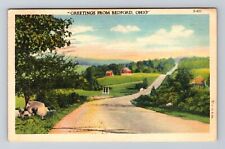 Bedford OH-Ohio, Scenic Greetings, Red Barn, c1941, Vintage Postcard picture