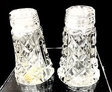 Vintage Clear Crystal Bohemia Glass Crystal Salt & Pepper Shakers Czechoslovakia picture