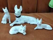Vintage Japan German Shepherd Porcelain Ceramic Dog Husky Figurine Set Of 4 picture