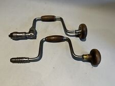 Two Old Vintage Auger Bit Braces - 8 inch and 10 inch Sweep picture