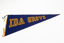 Large Vintage Ida Grove Iowa Souvenir Felt Pennant 34