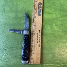 Vintage Early Case XX Jack Pocket Knife Black Handles 2 Blade picture