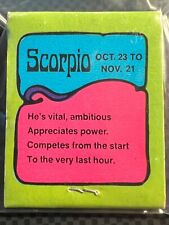 VINTAGE MATCHBOOK - 1970s - SCORPIO - ASTROLOGICAL SIGN- UNSTRUCK BEAUTY picture