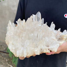 2.1lb Large Natural Clear White Quartz Crystal Cluster Rough Healing Specimen picture