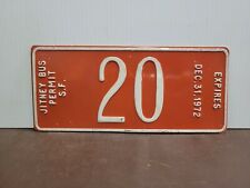 1972 San Francisco  California JITNEY BUS PERMIT   License Plate Tag picture