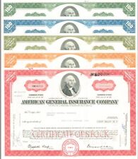 5 Stocks of the American General Insurance - 1970's dated 5 Different Color Stoc picture