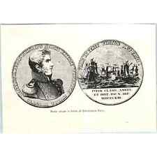 Medal Struck in Honor of Commodore Perry c1890 Victorian Print AE8-CH4 picture