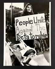 1988 Boston MA People Unite Against Dictatorship Protest US Involved Chile Photo picture