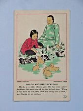 Vtg. MAI-DA AND HER DUCKLINGS Friendship Press Postcard Blank Chinese Girl 6673 picture