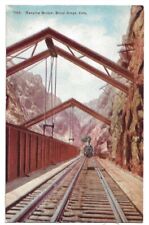 Royal Gorge, Colorado c1915 Passenger Train, Hanging Bridge picture