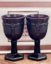 New Avon Ruby Red 1876 Cape Cod Collection Elegant Wine Glass Set Box picture