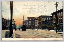 Market Square Williamsport Pennsylvania PA Trolley Clock 1907 Postcard picture