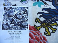 2yds Schumacher Chiang Mai Dragon Jewel Tones On Alabaster Linen Print picture