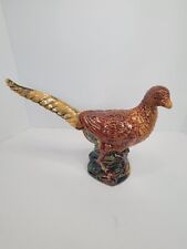 Vtg MCM Pheasant Bird Natural Multi Color Ceramic Pottery Statue 8X12” Figurine picture