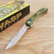 Rough Ryder Wasp Linerlock Folding Knife Stainless Blade Yellow/Black Micarta picture