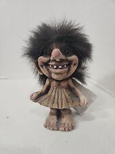 Vintage Original 6” Nyform Norwegian Smiling Girl Troll with Dress W/tag #115 picture