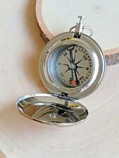 Vintage Nautical Nickel Compass - Silver Finish Engravable Compass  picture