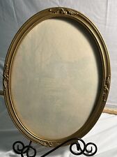 Vtg Molded Syroco Ornate Brass Gold Tone Picture Art Oval Frame Size   13”x17” picture