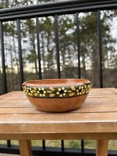 Vintage Hand Painted Red Clay Mexican Style Glazed Small Bowl picture