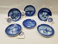 Lot of 6 Vintage 1960s/70s Royal Copenhagen Blue Porcelain Christmas Plates picture