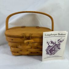 VTG Longaberger Woven 1993 Purse/ Basket Hinged Lid Swing Handle picture