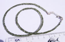 35.4 carats 3x1mm awesome MOLDAVITE .925 solid sterling silver Necklace with COA picture
