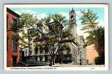 Richmond VA, Jefferson Hotel, Franklin Street, Virginia Vintage Postcard picture
